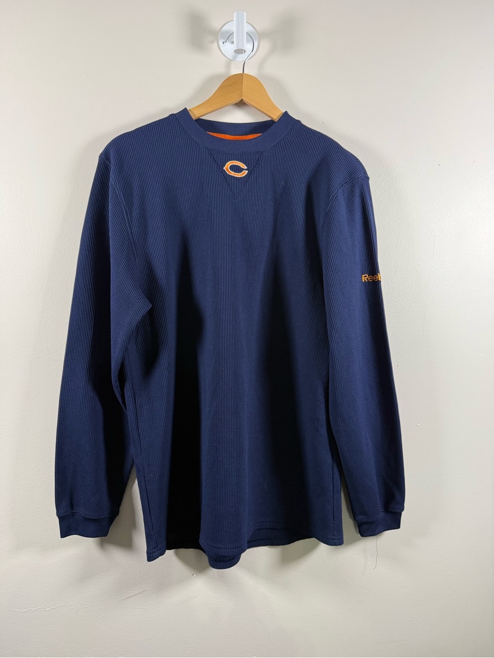 Reebok Navy Long Sleeve Thermal Shirt with Bears Logo